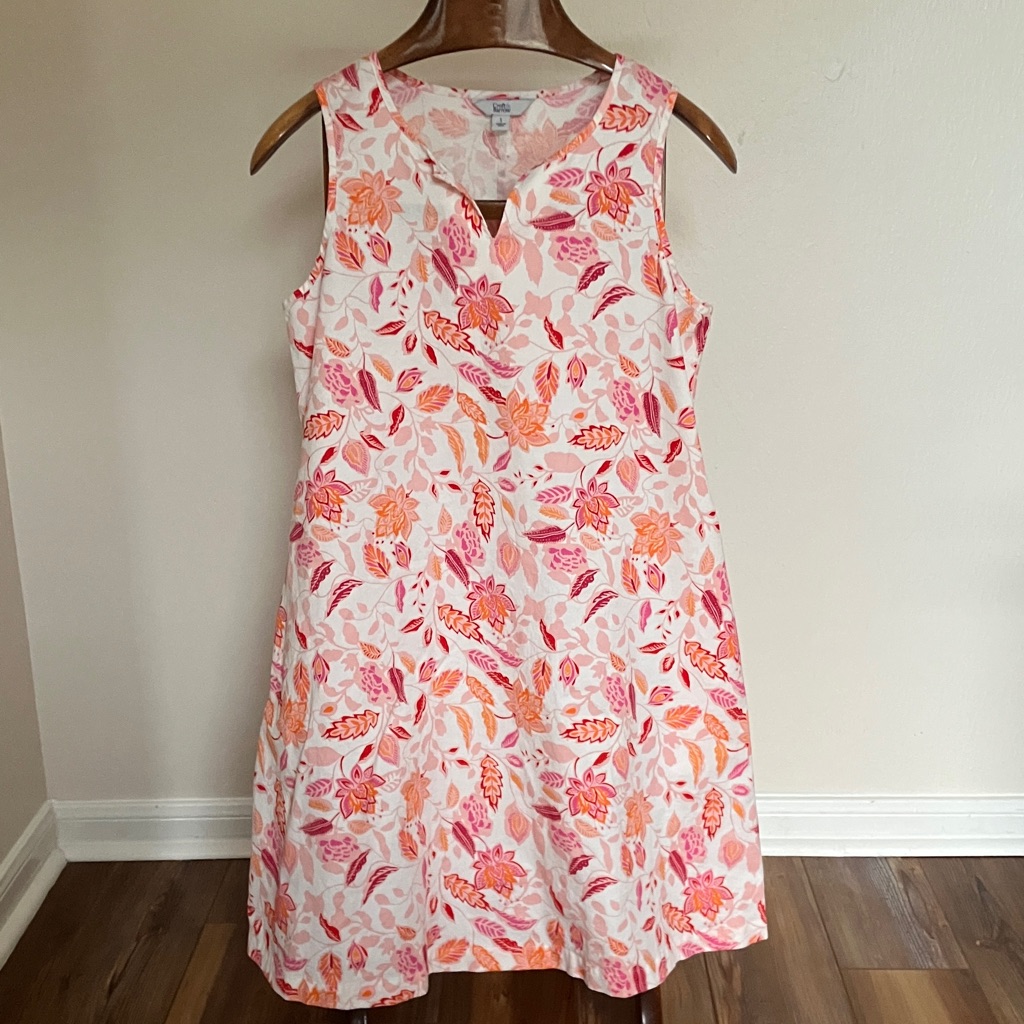 Croft And Barrow Floral Midi Dress - Pink And Orange